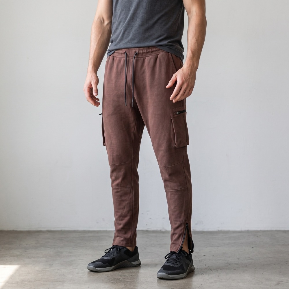 ASRV Mens Cargo Jogger Pants XL Brown Technical Sportswear Tapered Gorpcore
